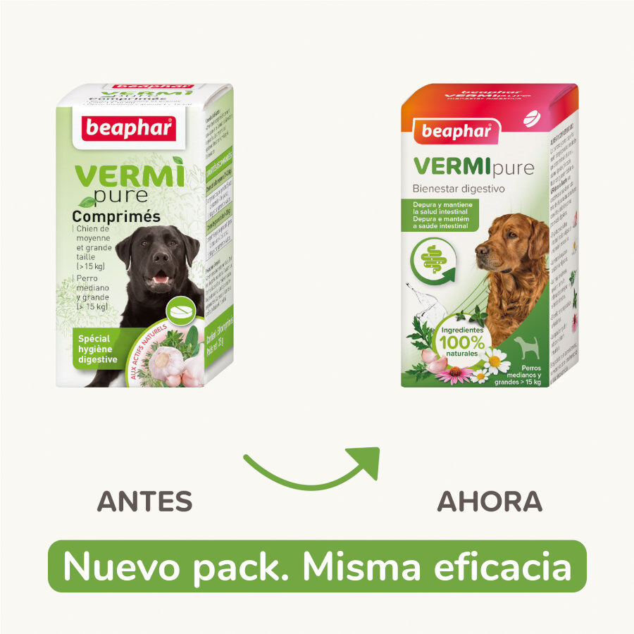 Beaphar Vermipure Repelente Interno Natural en comprimidos para perros medianos y grandes, , large indicador imagen numero 2