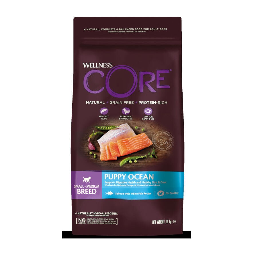 Wellness Core Small Medium Puppy Salm&oacute;n Grain Free pienso para perros