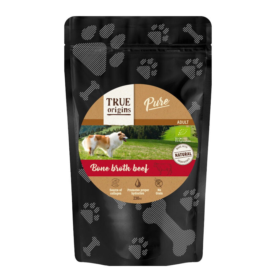 230 ml True Origins Pure Caldo de Huesos de Ternera sobre para perros, , large Imagen numero 1