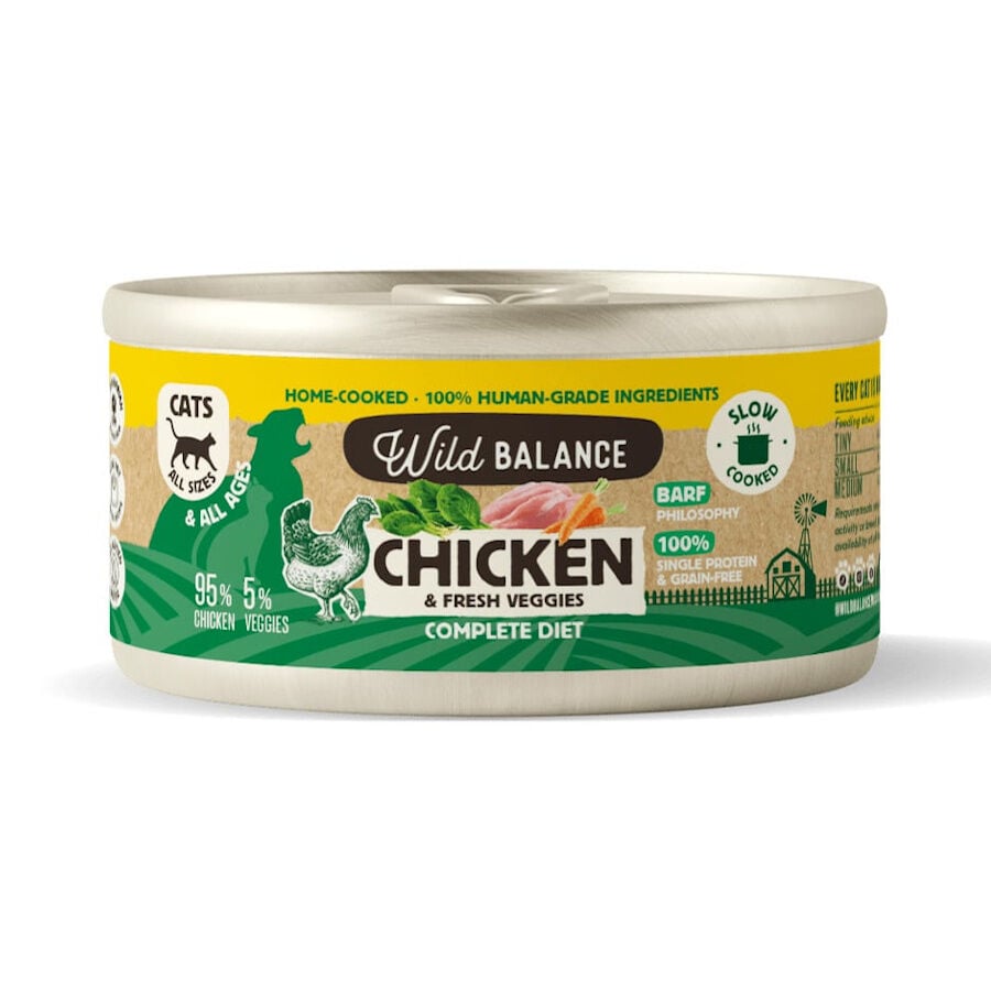 120 g Wild Balance BARF Pollo y Vegetales lata para gatos, , large Imagen numero 1