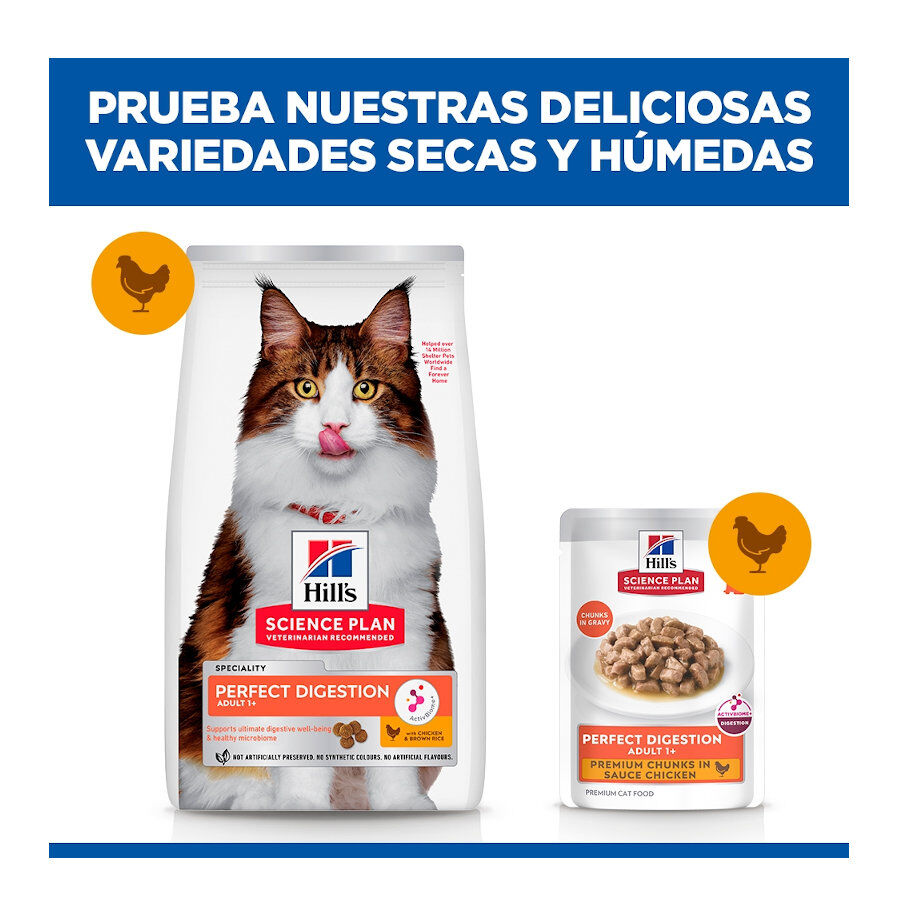 85 g Hill's Science Plan Adult Perfect Digestion Pollo comida h&uacute;meda para gatos, , large indicador imagen numero 9