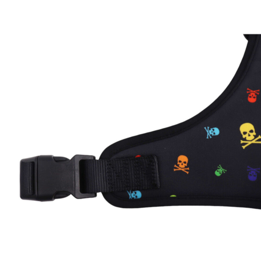 Gotoo Arn&eacute;s ajustable estampado calavera negro para perros, , large indicador imagen numero 4