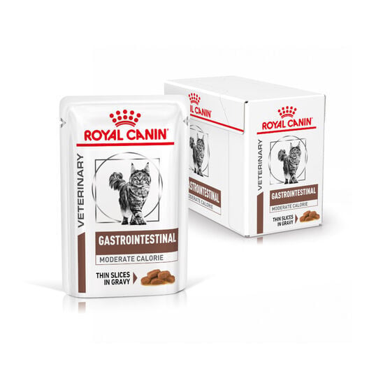 12 sobres x 85 g Royal Canin Veterinary Gastrointestinal Moderate Calorie sobre para gatos, , large indicador imagen numero 2