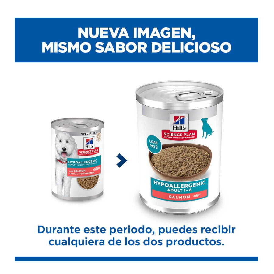 363 g Hill's Science Plan Hypoallergenic Alimento H&uacute;medo con Salm&oacute;n para Perros Adultos, , large indicador imagen numero 3