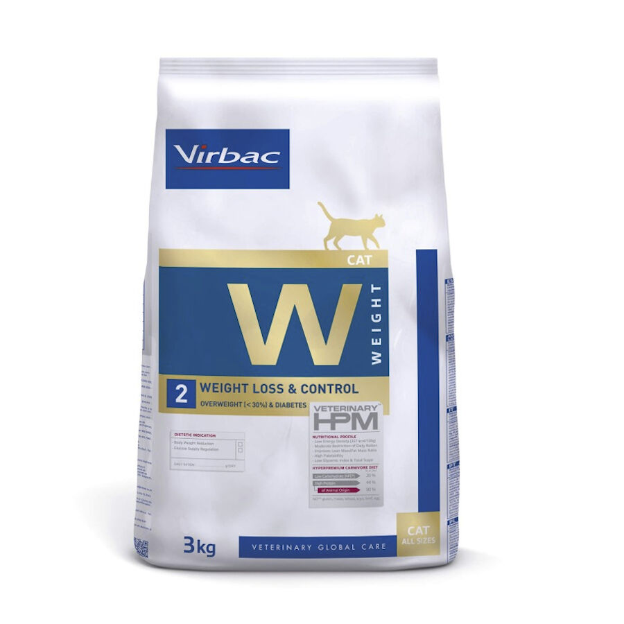 3 kg Virbac W2 Weight Loss Control HPM Pienso para gatos, , large Imagen numero 1