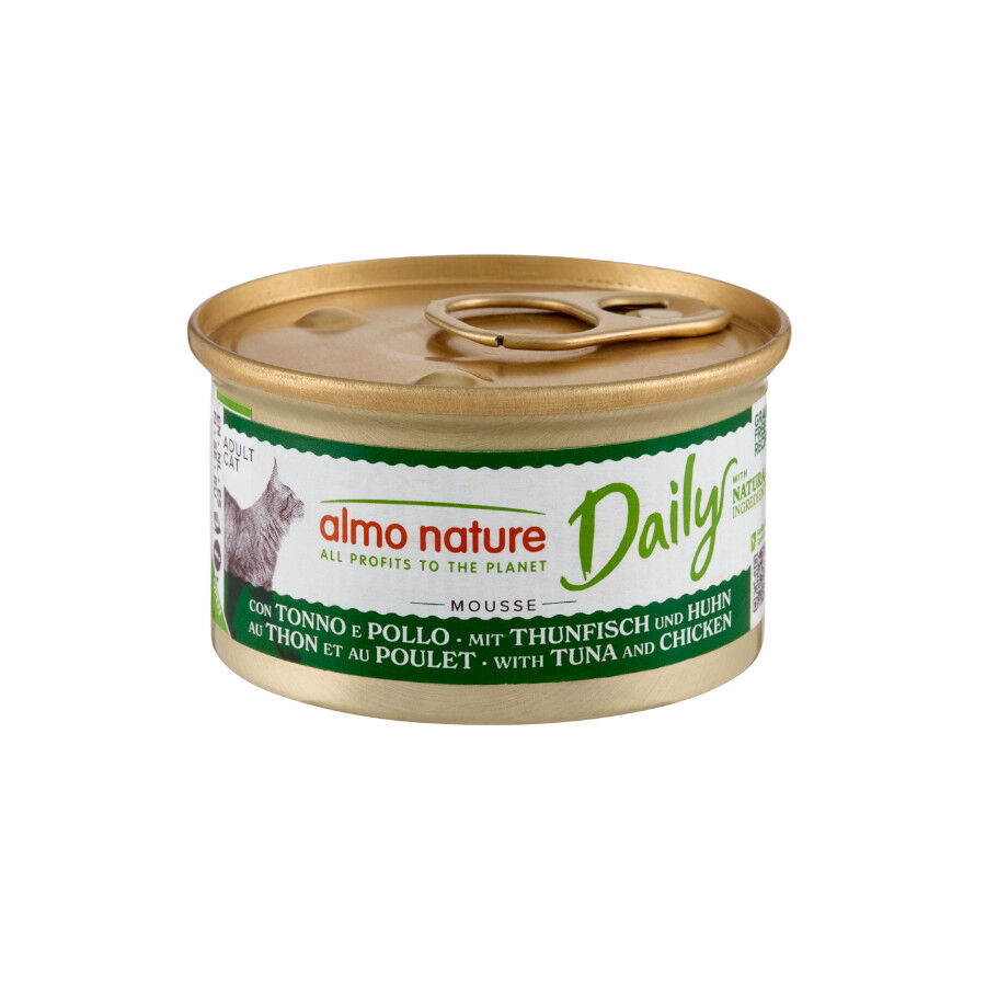 Almo Nature Daily Menu Mousse de At&uacute;n y pollo lata para gatos