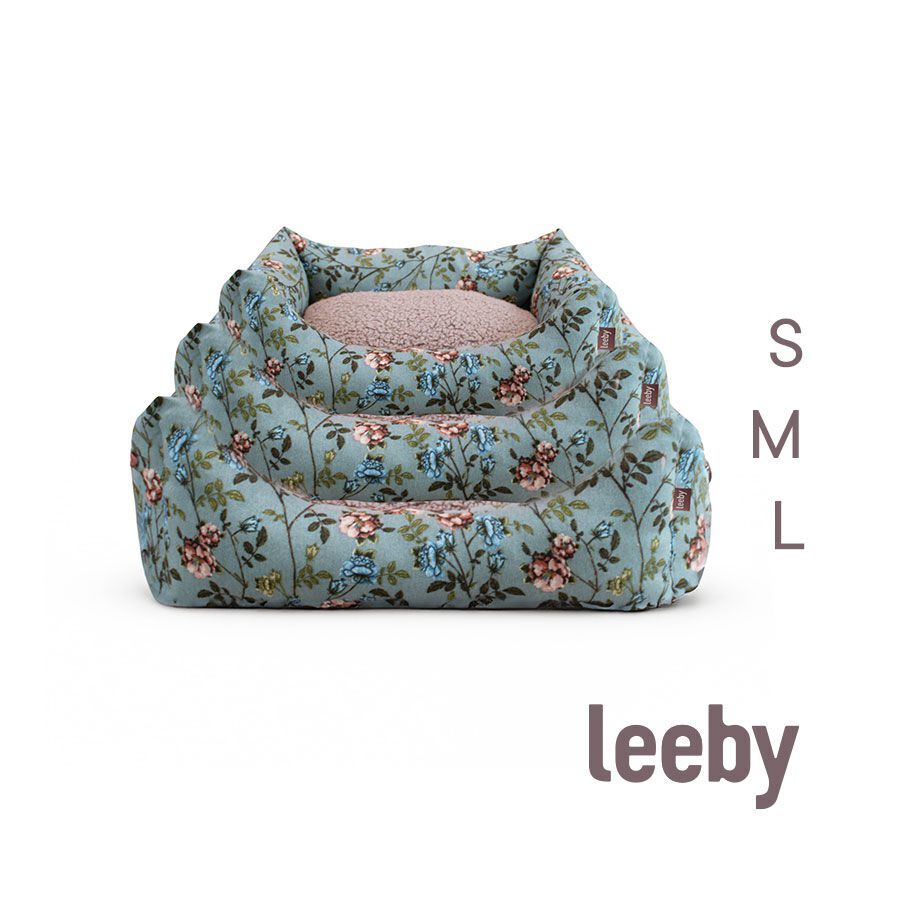 Leeby Cuna Desenfundable Turquesa de Flores para perros, , large indicador imagen numero 4
