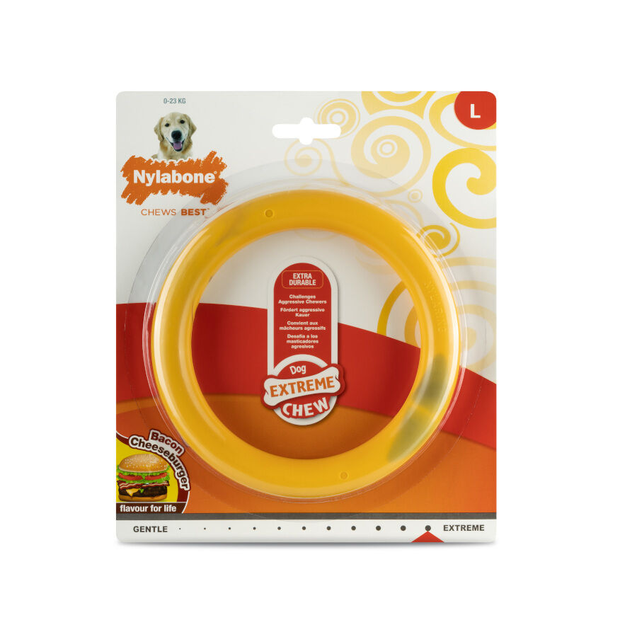 Nylabone Extreme Chew Ring Mordedor Redondo Sabor a Hamburguesa para perros, , large indicador imagen numero 4