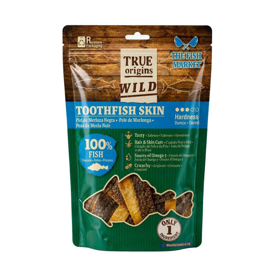 70 g. True Origins Piel Merluza Negra Snack para perros, , large indicador imagen numero 3