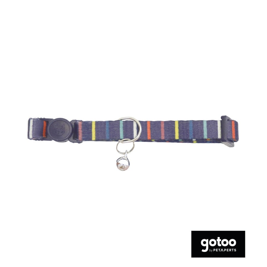 Gotoo Collar estampado rayas multicolor para gatos
