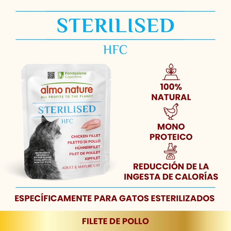 50 g Almo Nature HFC Sterilised Filete de Pollo sobre para gatos, , large indicador imagen numero 2