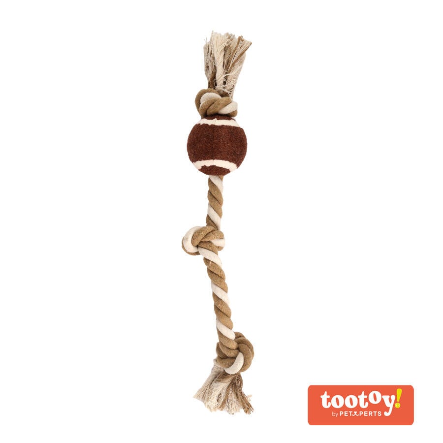 Tootoy! Pull RopeTennisball Natural pelota de tennis con cuerda para perros, , large Imagen numero 3