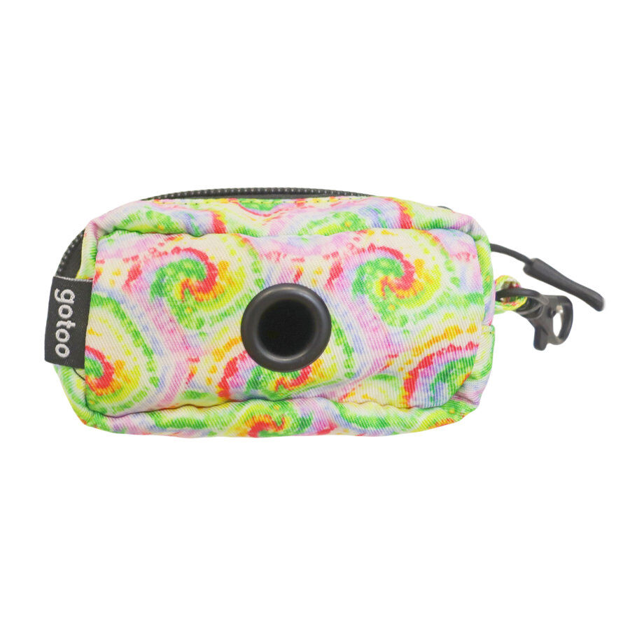 Gotoo Porta bolsas de tela tie dye amarillo para perros, , large indicador imagen numero 1