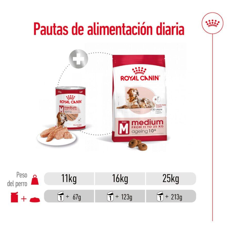 410 g Royal Canin Medium 7+ Ageing lata para perros&nbsp;senior, , large indicador imagen numero 4