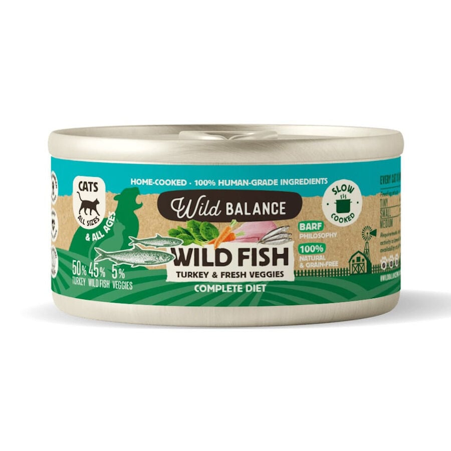 120 g Wild Balance BARF Pescado y Pavo lata para gatos, , large indicador imagen numero 1