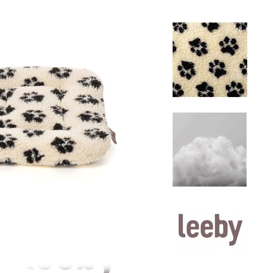 Leeby Colchoneta Suave con Estampado de Huellas para perros, , large Imagen numero 4