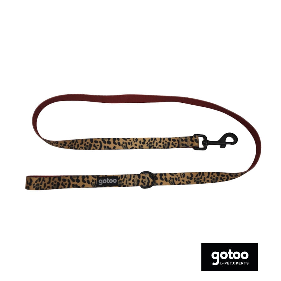 Gotoo Correa estampada leopardo perros, , large Imagen numero 2
