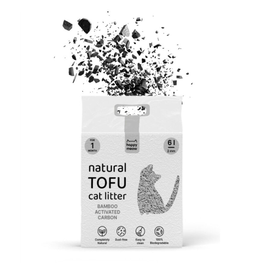 6 L Happy Meow Natural Tofu Aglomerante Bambu para gatos, , large indicador imagen numero 2
