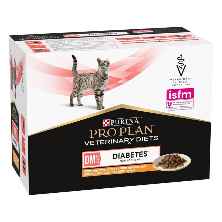 10 sobres x 85 g Pro Plan Veterinary Diets Diabetes DM sobres para gatos, , large indicador imagen numero 1