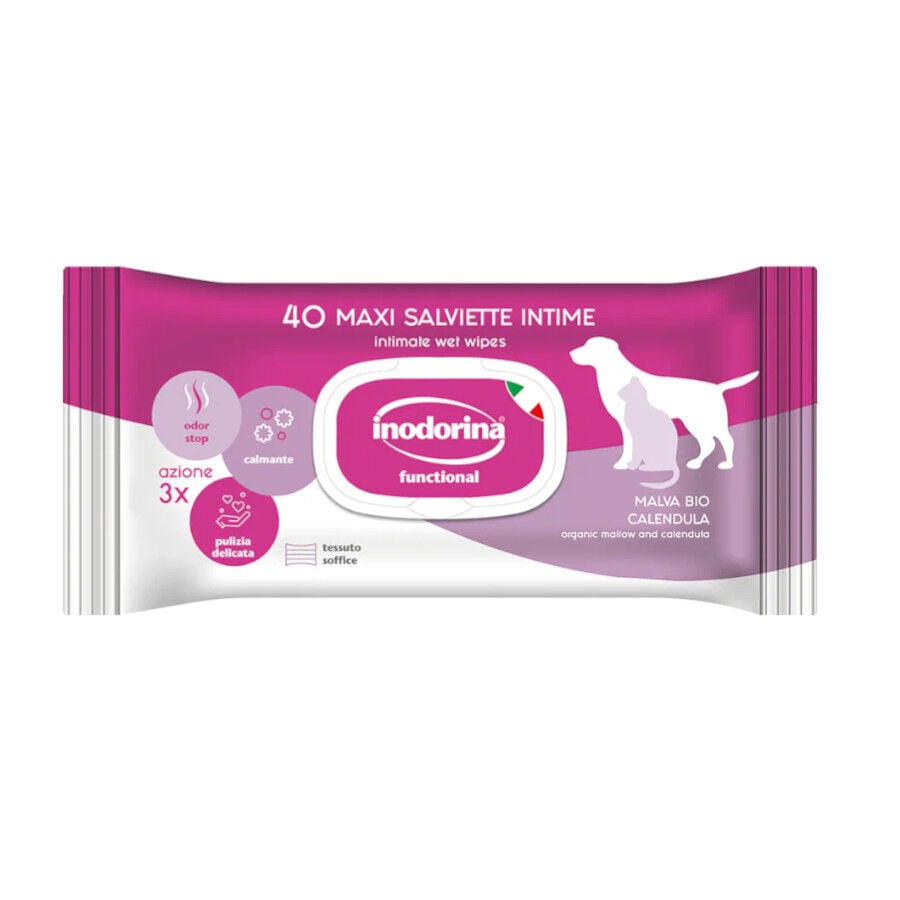 Inodorina Toallitas H&uacute;medas &Iacute;ntimas para perros y gatos, , large Imagen numero 1
