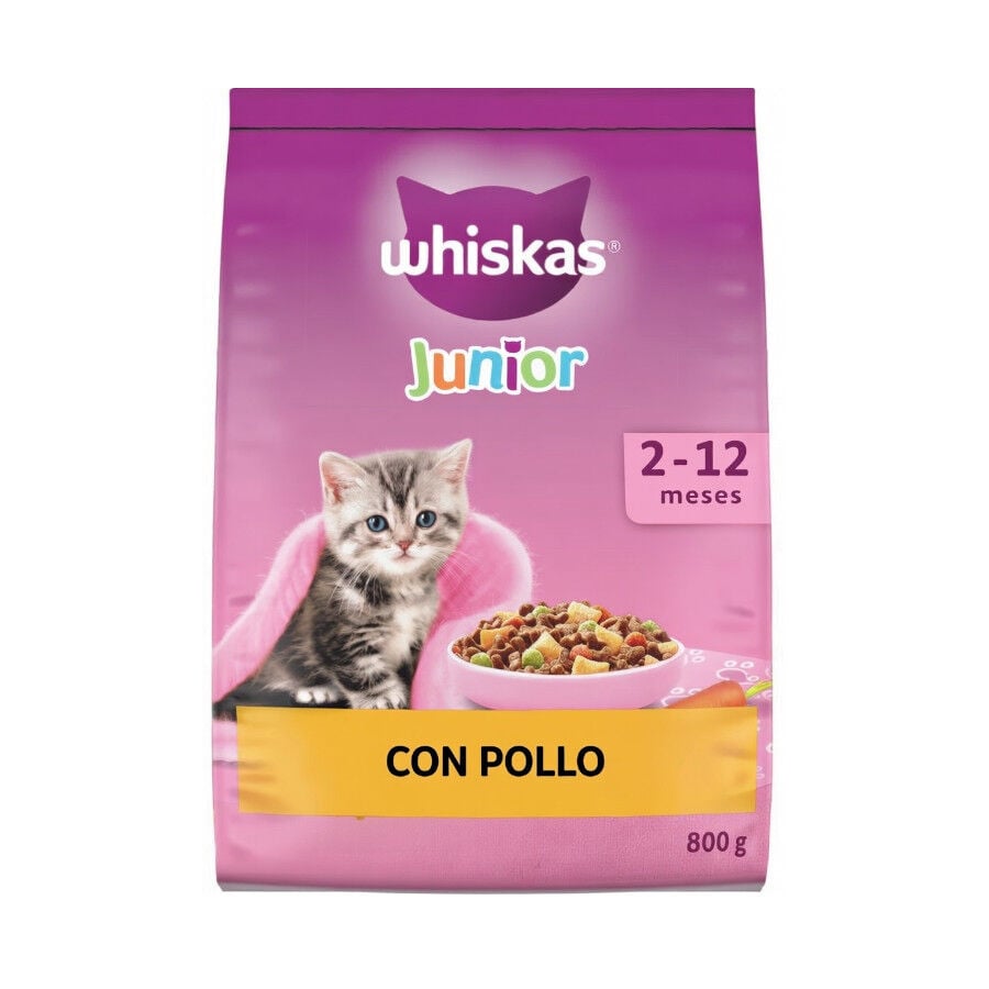 800g Whiskas Junior Pollo pienso para gatos, , large indicador imagen numero 1