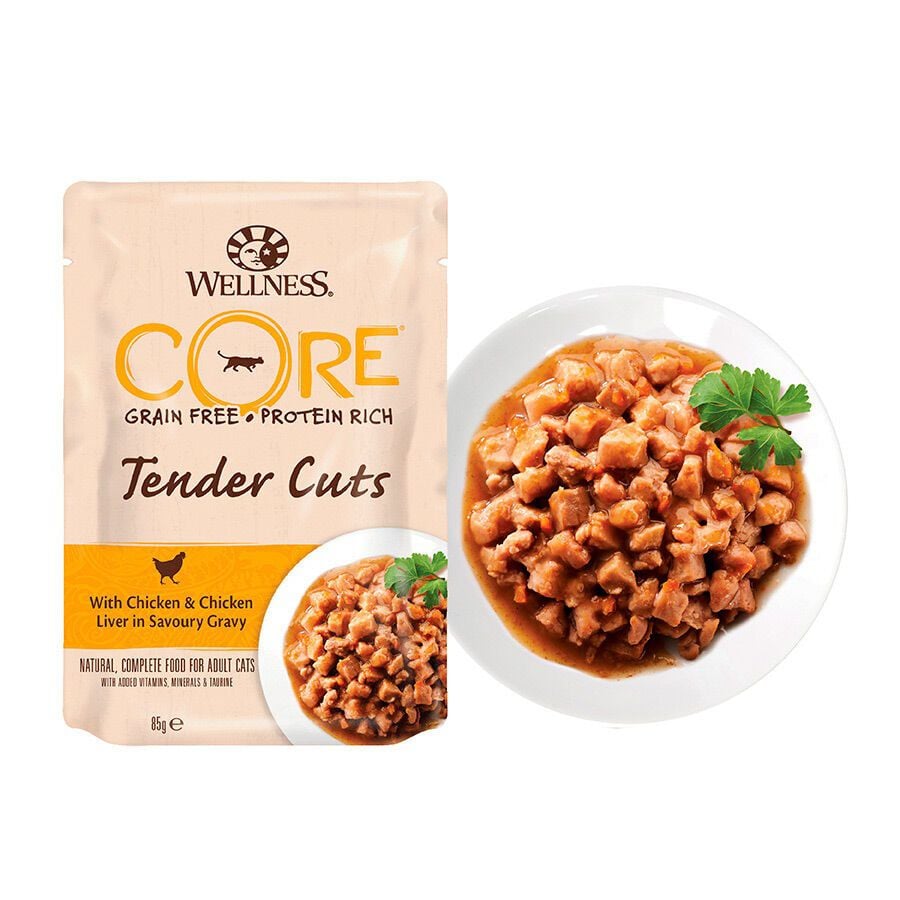 85 g Wellness Core Tender Cuts Pollo Sobre en salsa para gatos, , large indicador imagen numero 2