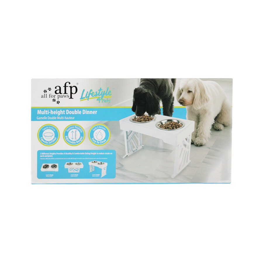 All For Paws Multi Height Comedero Doble para perros  y gato, , large Imagen numero 6