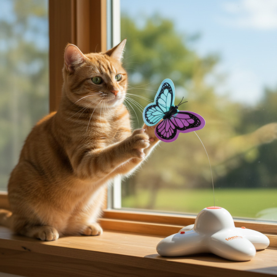 Tootoy! Mariposa Se&ntilde;uelo Interactiva para gatos, , large Imagen numero 1
