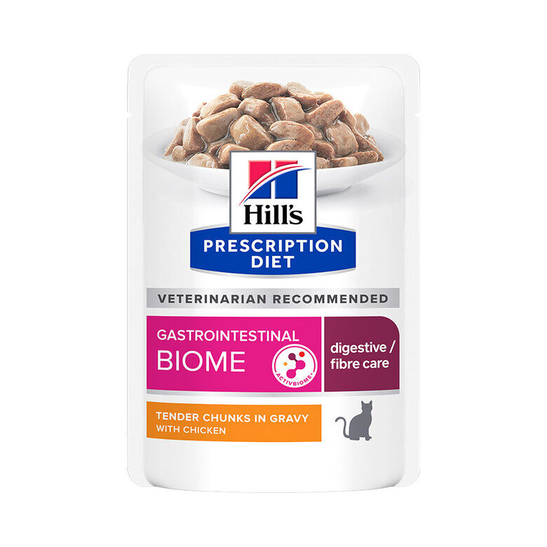 12 sobres x 85 g Hill's Prescription Diet Feline GI Biome Digestive Care Pollo y Verduras Sobre en salsa, , large Imagen numero 1