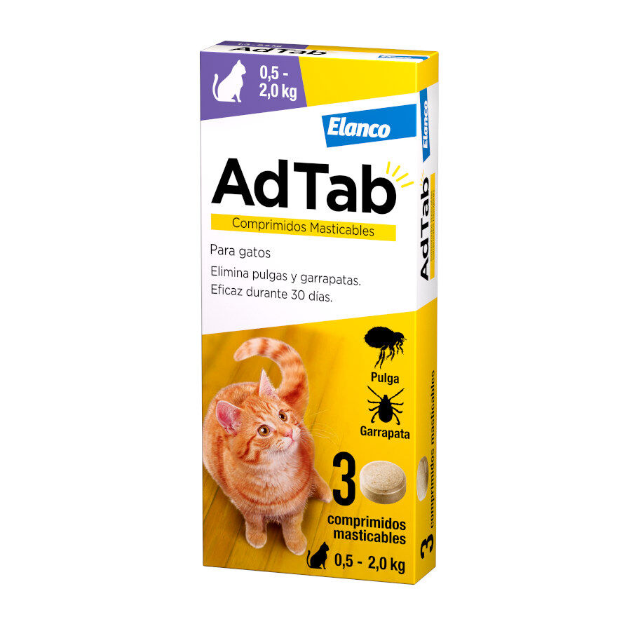 AdTab Comprimidos Masticables Antiparasitarios para gatos, , large Imagen numero 1