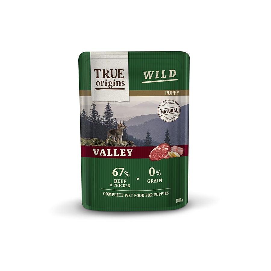 100 g True Origins Wild Puppy Valley Ternera y Pollo sobre para perros, , large Imagen numero 1