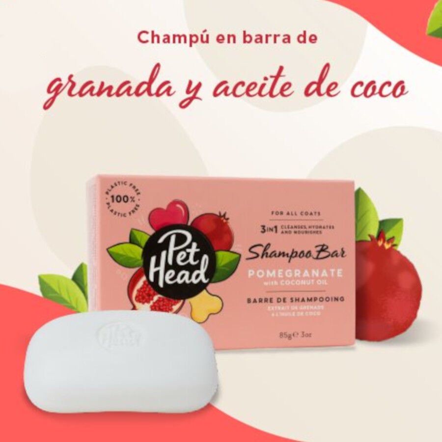 Pet Head champ&uacute; en pastilla 3 en 1 olor granada para perros, , large indicador imagen numero 6