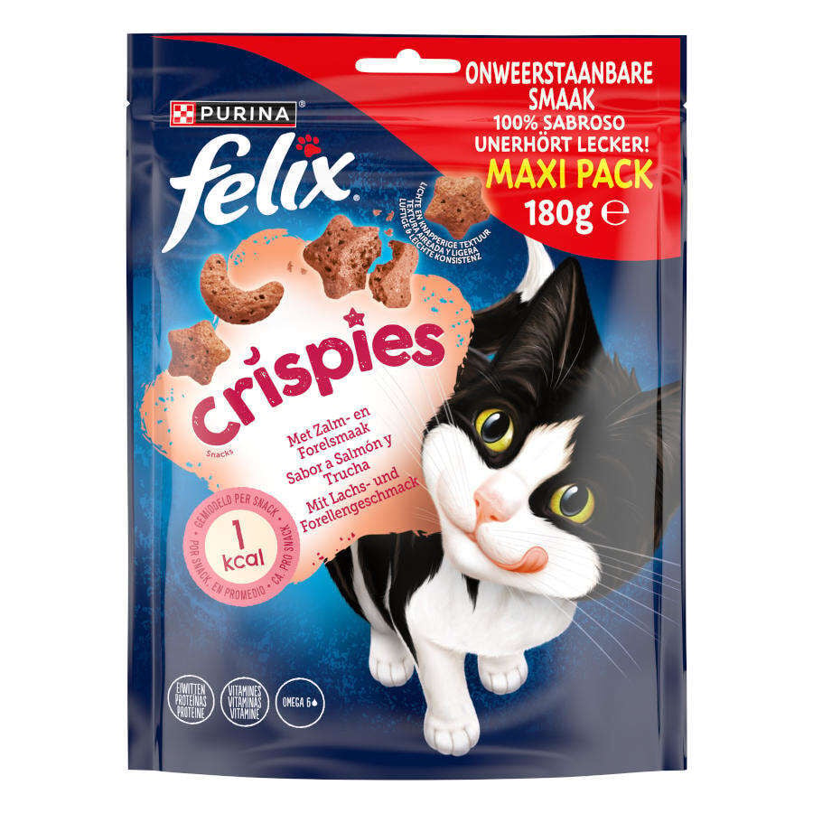 Felix Crispies Bocaditos de Salm&oacute;n y Trucha Maxi para gatos