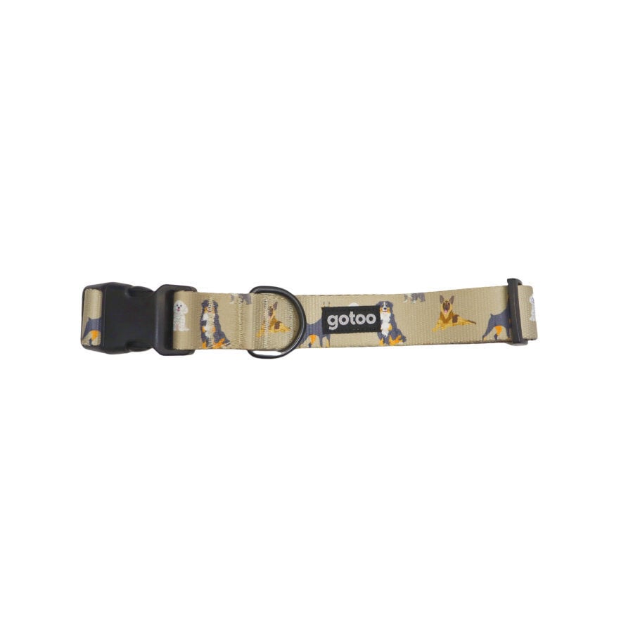 Gotoo Collar estampado marr&oacute;n para perros, , large Imagen numero 1