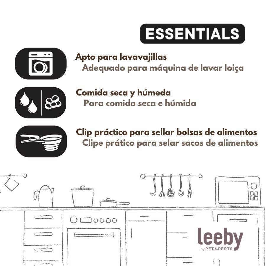 Leeby Cuchara Medidora Plegable Marr&oacute;n para perros y gatos, , large Imagen numero 5