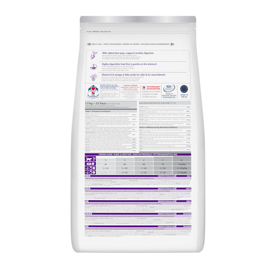 1.5 kg Hill's Adult Science Plan Sensitive Stomach Pollo pienso para gatos, , large indicador imagen numero 5