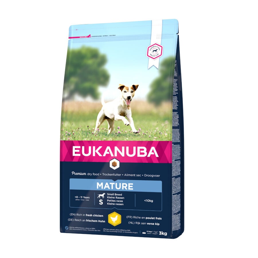 3 kg Eukanuba Mature&Senior Small Pollo pienso para perros, , large indicador imagen numero 2