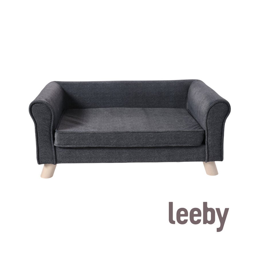 Leeby sof&aacute; negro para perros
