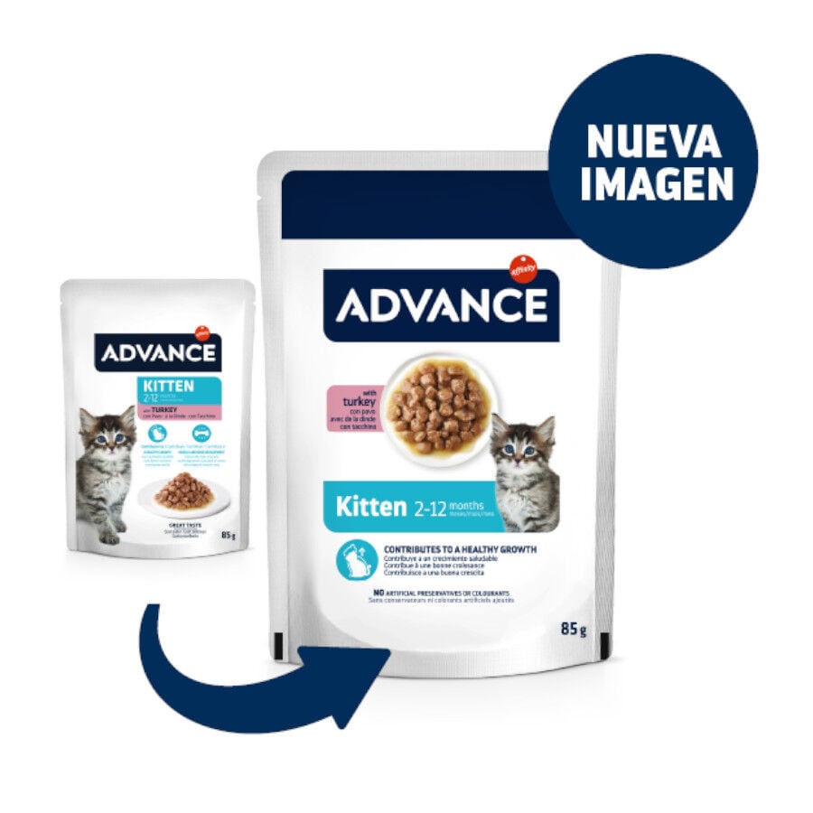 12 sobres x 85 g (9 + 3 &iexcl;gratis!) Advance Kitten Pollo en salsa sobre para gatos&nbsp;, , large Imagen numero 2