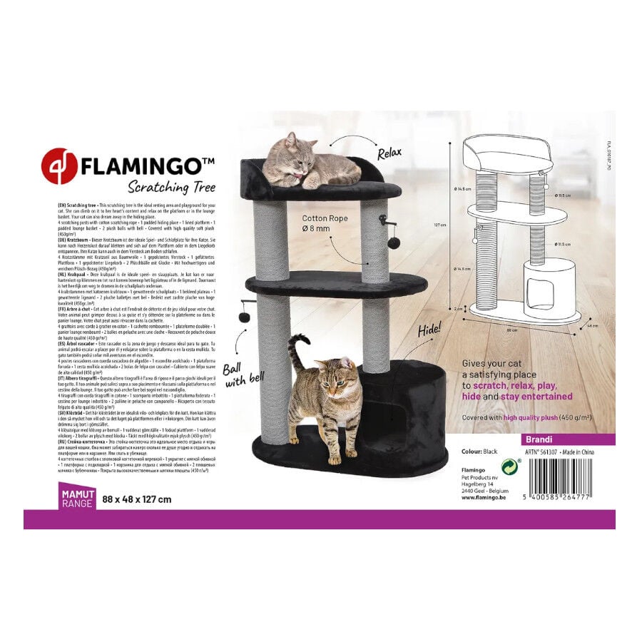 Flamingo Brandi &Aacute;rbol Rascador con 2 niveles para gatos, , large Imagen numero 3
