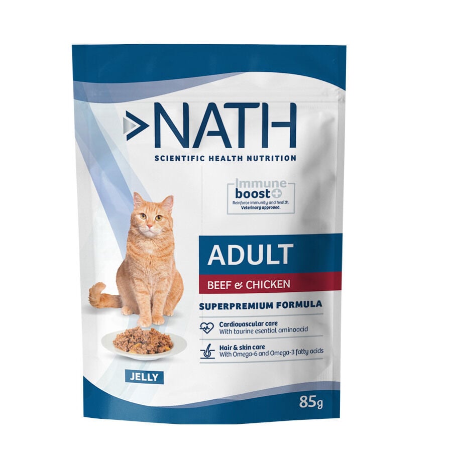 85 g Nath Adult Ternera y Pollo en Gelatina sobre para gatos, , large Imagen numero 1