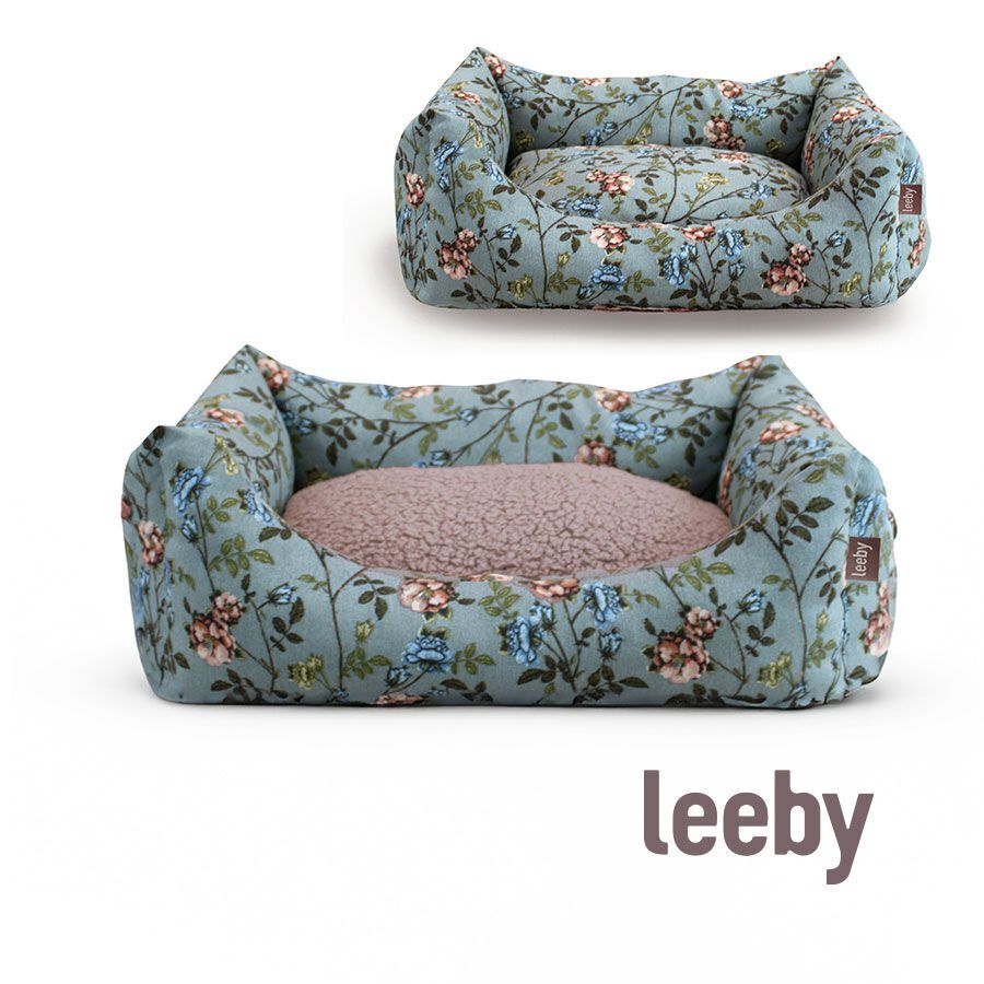 Leeby Cuna Desenfundable Turquesa de Flores para perros, , large Imagen numero 3