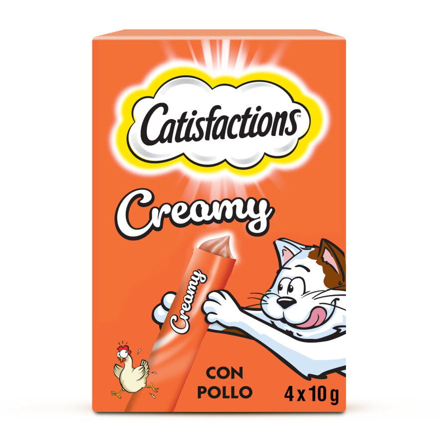 4 sobres x 10 g Catisfactions Creamy Pollo Snack cremoso para gatos, , large Imagen numero 1