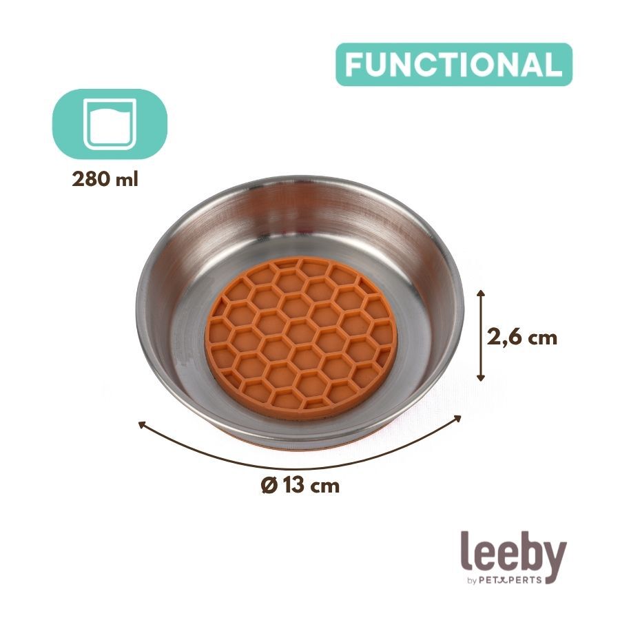 Leeby Comedero Antivoracidad de Acero Inoxidable para gatos, , large indicador imagen numero 4