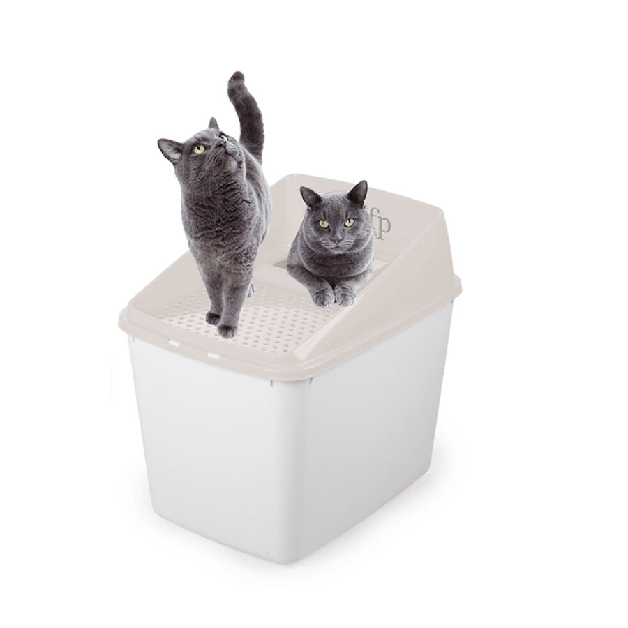 All For Paws No Mess Caja de Arenero Cubierto Beige para gatos, , large indicador imagen numero 2