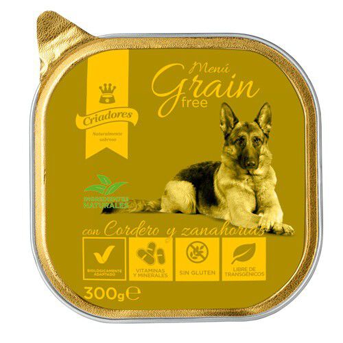 300 g Criadores Men&uacute; Grain Free Cordero y Zanahoria tarrina para perros, , large indicador imagen numero 1