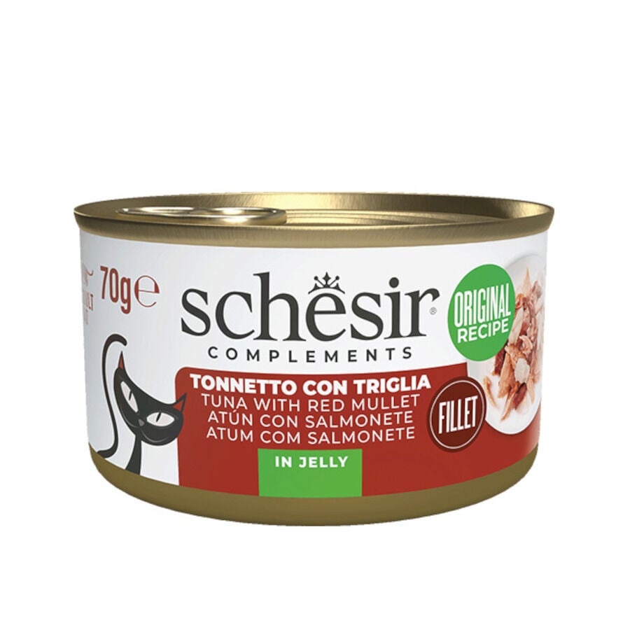 70 g Schesir At&uacute;n con Salmonete en Gelatina lata para gatos, , large Imagen numero 1