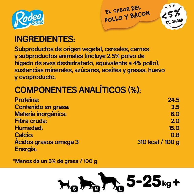 123 g Pedigree Rodeo Duos Snack Pollo y Bacon para Perros, , large indicador imagen numero 3