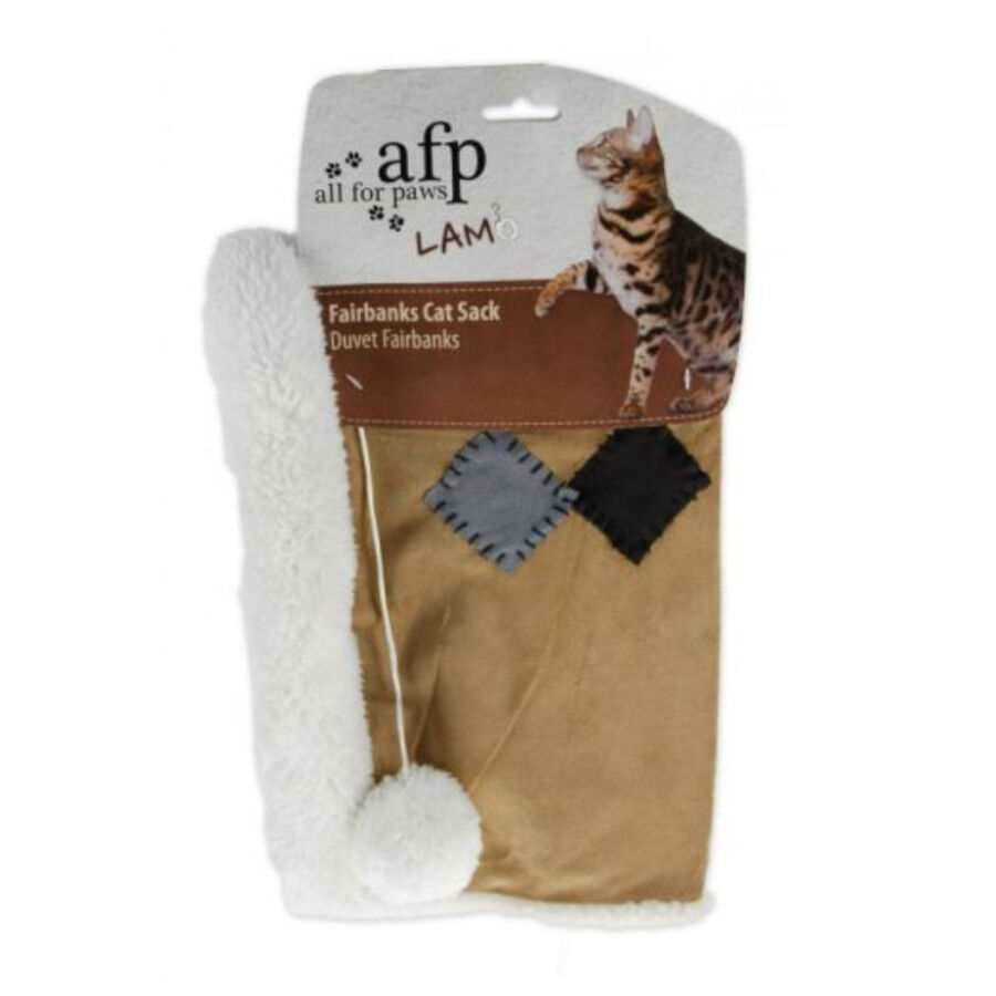 All For Paws Bolsa de cama para gatos borreguito gris y beige, , large Imagen numero 1