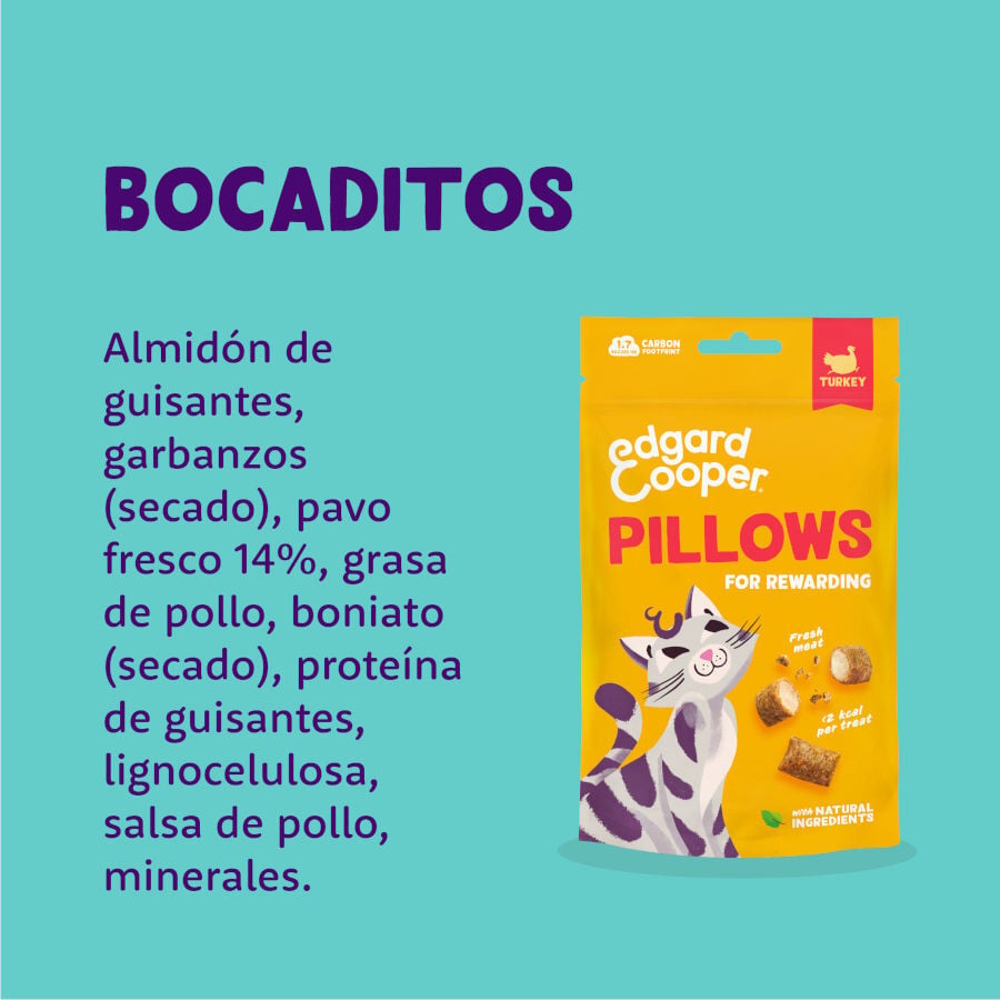 60 g Edgard & Cooper Bocaditos Pillows Pavo para gatos, , large Imagen numero 5